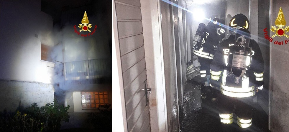L’incendio divampa nella cantina del condominio: 4 persone intossicate dal fumo sono state portate in ospedale